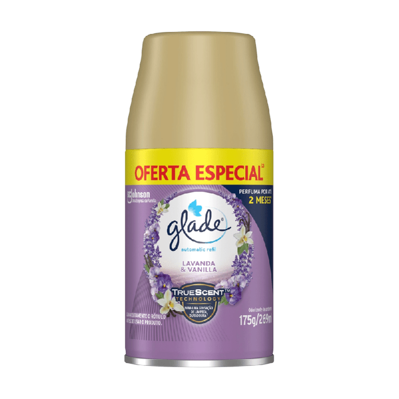 Odorizador de Ambientes Glade Automatic Spray Refil Lavanda & Vanilla Florais 269ml
