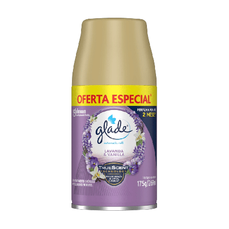 Odorizador de Ambientes Glade Automatic Spray Refil Lavanda & Vanilla Florais 269ml