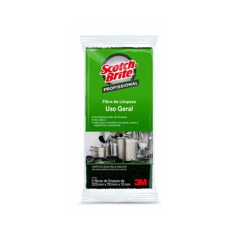 Fibra de Limpeza Uso Geral 3M™ Scotch-Brite™ Profissional – 2 unidades, 110 x 225mm