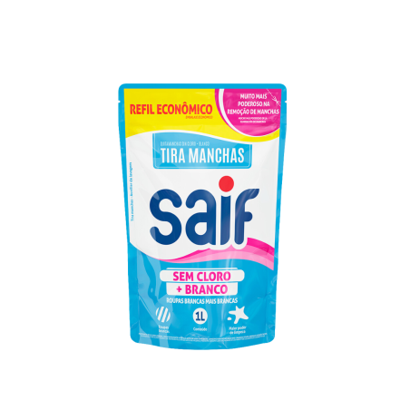 Refil Tira Manchas Sem Cloro + Branco 1L Saif