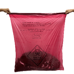 Saco Hamper Vermelho 200 litros com fitilho Embalac com 50 unidades