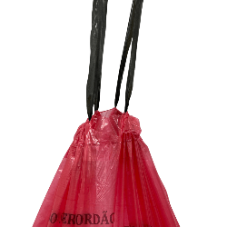 Saco Hamper Vermelho 200 litros com fitilho Embalac com 50 unidades