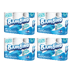 Papel Higiênico Folha Dupla Bambino 8 pacotes com 12 rolos de 20m