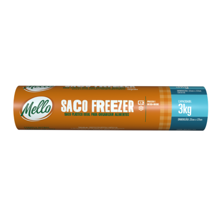 Saco Plástico 23x37cm para Feezer e Microondas Mello 50 unidades - Capacidade até 3kg