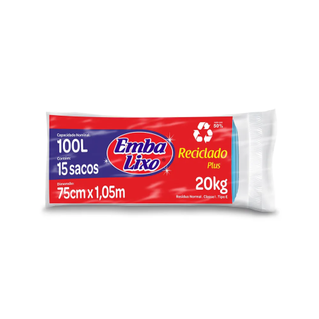 Saco de Lixo Azul Embalixo - 100 litros 15 sacos