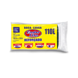 Saco para Lixo 110l Preto Embalixo Rolo com 25 unidades