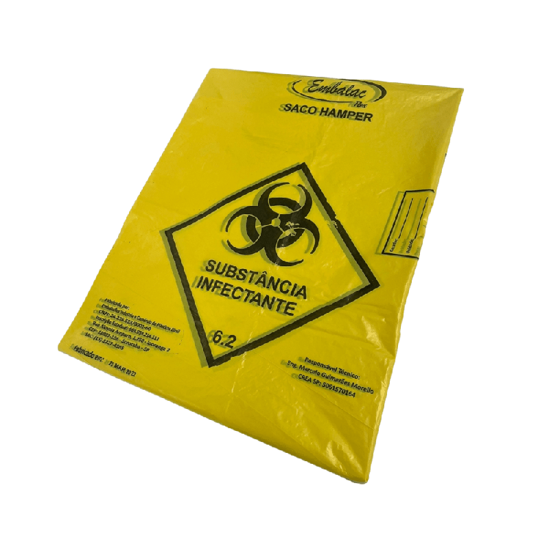 Saco 110L Hamper Amarelo Com Fitilho Embalac 50 unidades