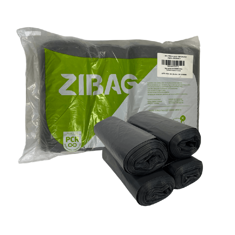 Saco para Lixo 200L Preto Azeplast 100 unidades