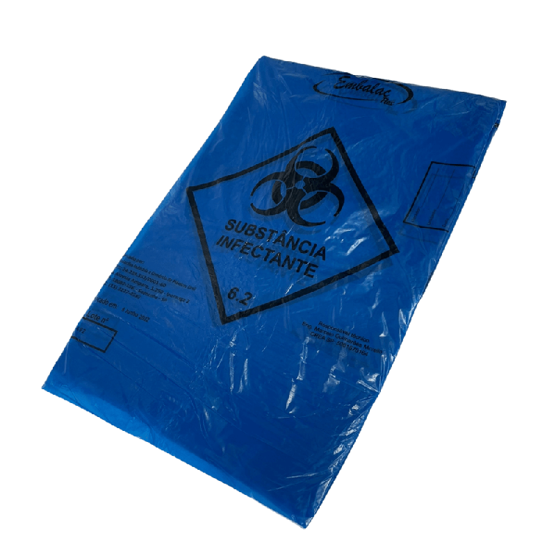 Saco 110L Hamper com Fitilho Azul Embalac 50 unidades