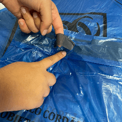 Saco 110L Hamper com Fitilho Azul Embalac 50 unidades