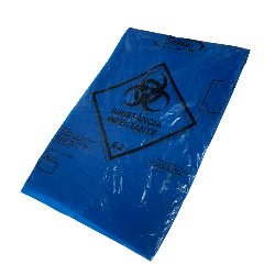 Saco Hamper Azul 200 litros com fitilho Embalac com 50 unidades