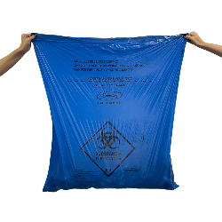 Saco Hamper Azul 200 litros com fitilho Embalac com 50 unidades