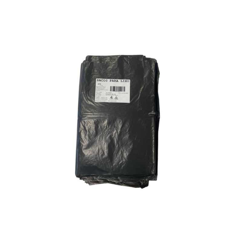 Saco de Lixo Preto Kubera 40L 80 unidades