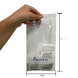 Saco para Amostra com Tarja 12cm x 25cm x 0,06 - 1,5 Kg