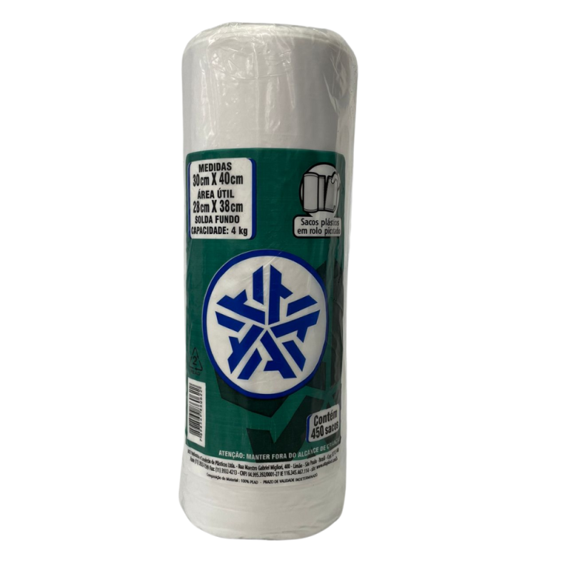 Bobina 30x40cm de Saco Plástico Picotado Altaplast com 450 unidades