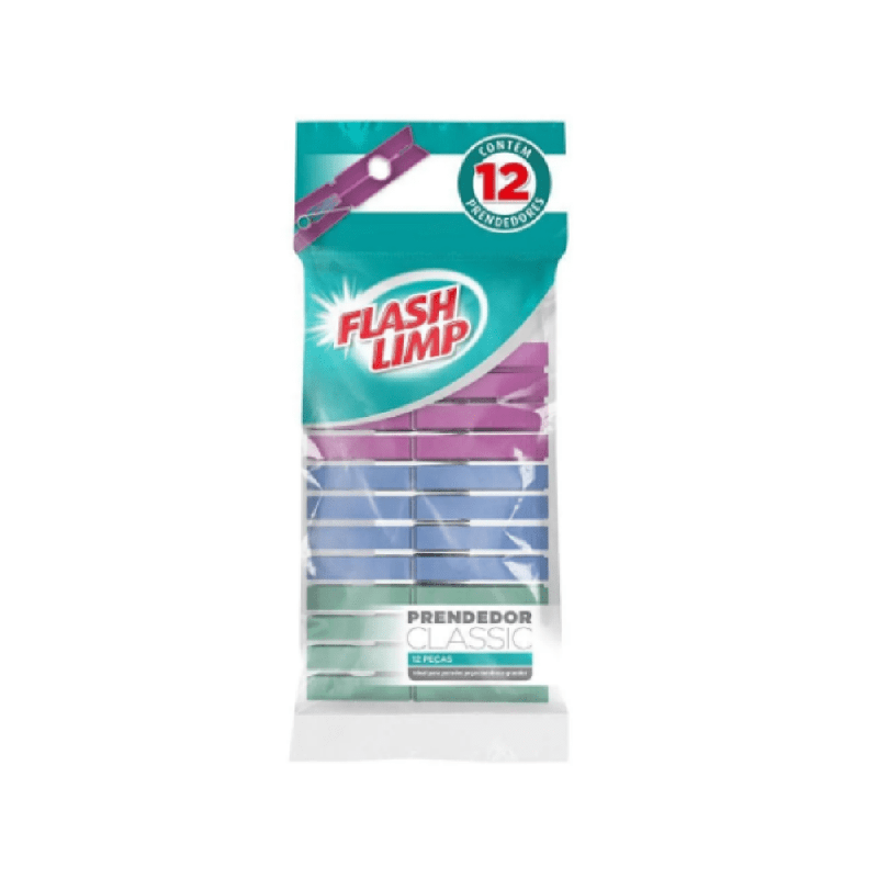 Prendedor para Roupa Flash Limp 12 unidaes