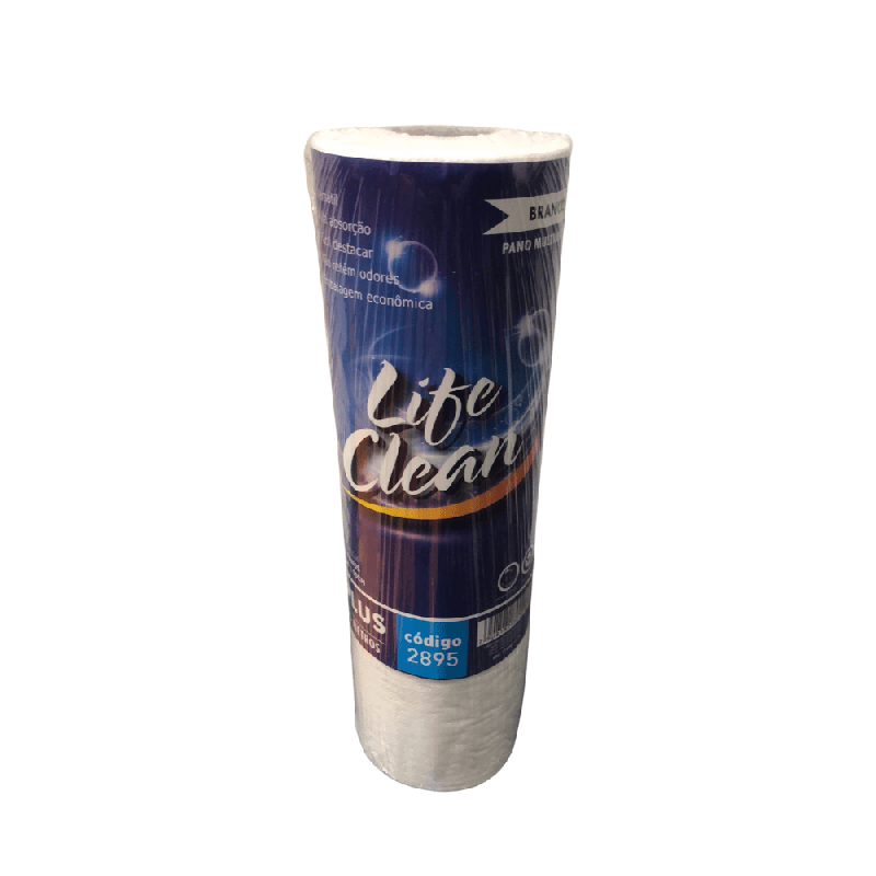 Pano Multiuso TNT Bobina Branco 28x25m Life Clean 50 unidades