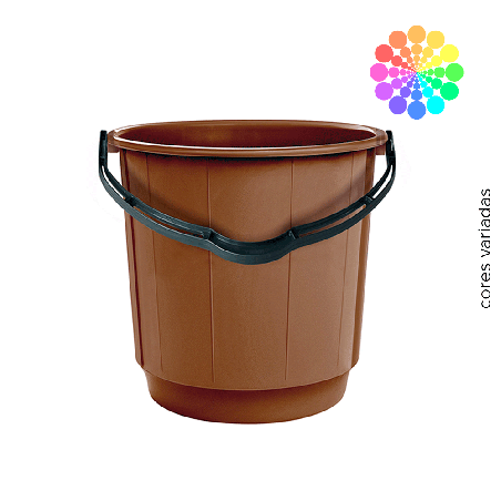 Balde 15L com Alça Plástica Variadas Toyplast Cores variadas