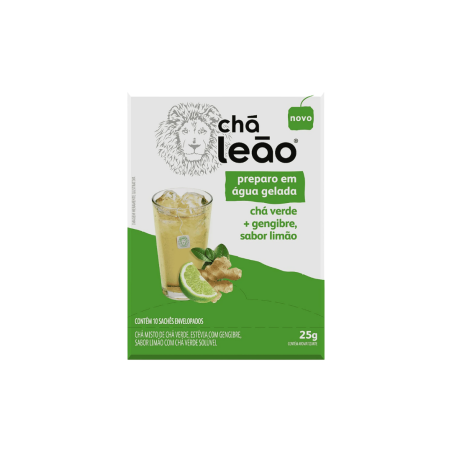 Chá Leão Gelado Chá Verde, Gengibre e Limão 23g