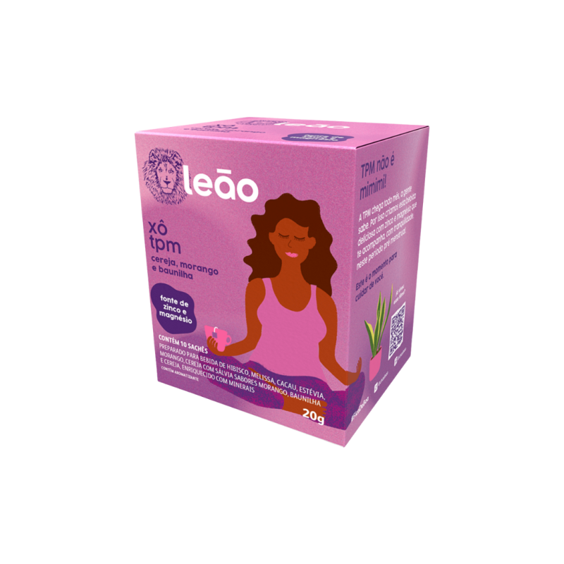 Chá Leão Fases Xô TPM - Cereja, Morango e Baunilha 20g