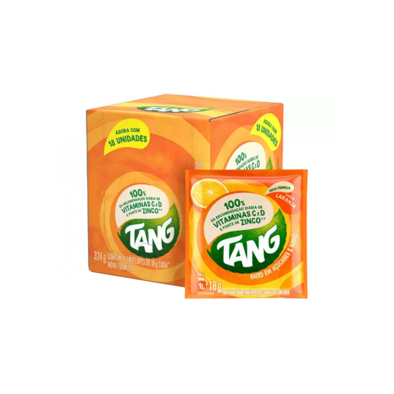 Suco Tang sabor Laranja Caixa com 18 unidades de 18g