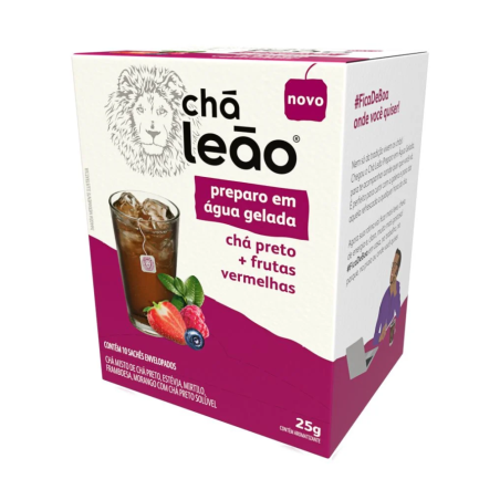 Chá Leão Água Gelada - Chá Preto e Frutas Vermelhas 10 Sachês