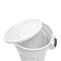 Lixeira 60L Redonda Branca Com Tampa JSN CR60B