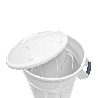 Lixeira 60L Redonda Branca Com Tampa JSN CR60B