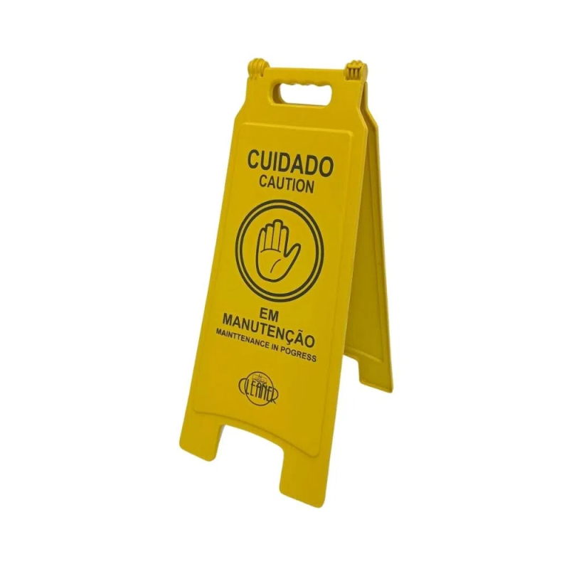 Placa Sinalizadora Amarela Cavalete Em Manutenção Cleaner