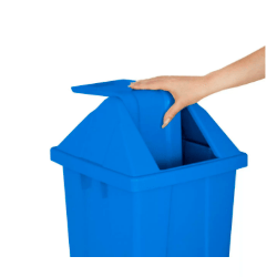 Lixeira 60L Quadrada Azul JSN Q60A