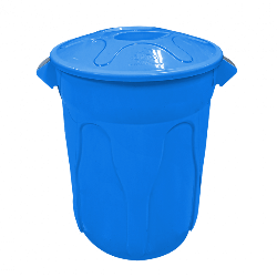 Lixeira 100L Azul Redonda com Tampa JSN CR100A