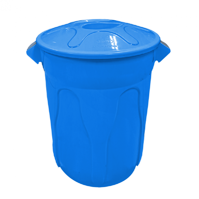 Lixeira 100L Azul Redonda com Tampa JSN CR100A