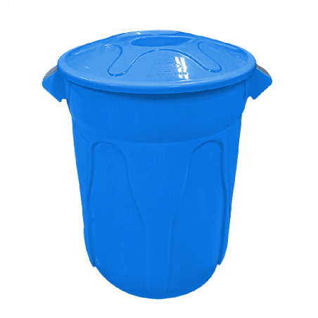 Lixeira 100L Azul Redonda com Tampa JSN CR100A