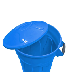 Lixeira 100L Azul Redonda com Tampa JSN CR100A