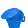 Lixeira 100L Azul Redonda com Tampa JSN CR100A
