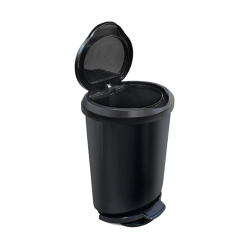 Lixeira 45L com Pedal Tampa e Borda Trava Saco Preta Arqplast
