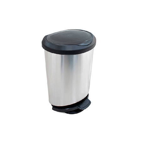 Lixeira 45L com Pedal Borda Trava Saco