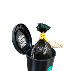 Lixeira 45L com Pedal Borda Trava Saco