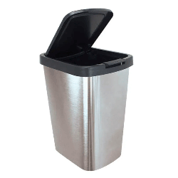Lixeira 9L com Tampa Click em adesivo tipo inox Arplast