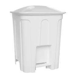 Lixeira 15L Branca Quadrada com Pedal e Tampa Jaguar