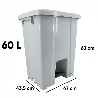 Lixeira 60L Quadrada com Pedal Branco JSN P60B