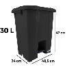 Lixeira 30L Quadrada com Pedal Preto JSN