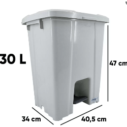 Lixeira 30L Quadrada com Pedal JSN
