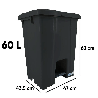 Lixeira Quadrada 60L com Pedal JSN Preta