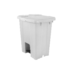 Lixeira 15L Quadrada com Pedal e Tampa Branca P15 JSN
