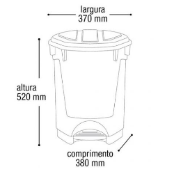 Lixeira 30L redonda preta com pedal Arqplast