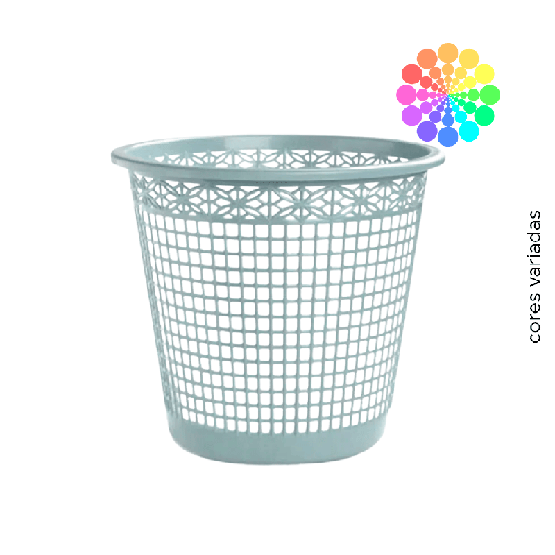 Lixeira 10L Redonda Telada Cores variadas Arqplast