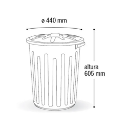 Lixeira 65L Redonda com Tampa Cores Variadas Arqplast