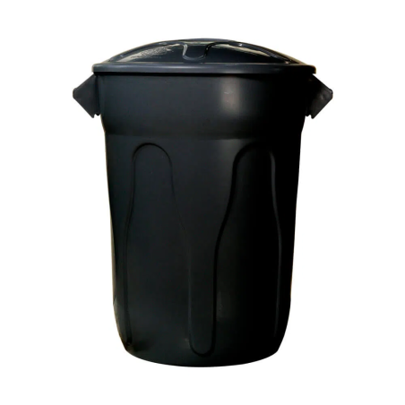 Lixeira 100L Redonda Com Tampa Preta JSN
