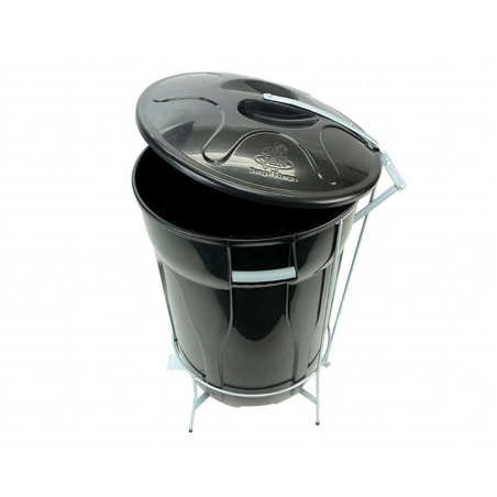 Lixeira 100L redonda Preta com tampa e Pedal E8GP JSN